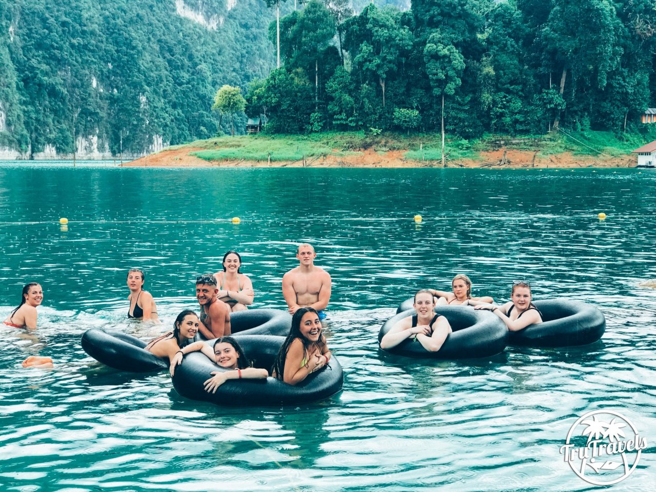 Khao Sok tubing in river