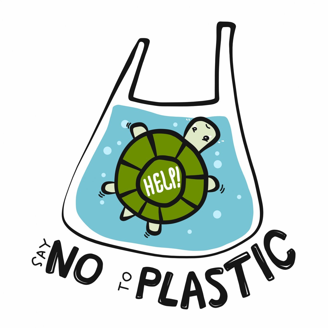 Say no to plastic - graphic