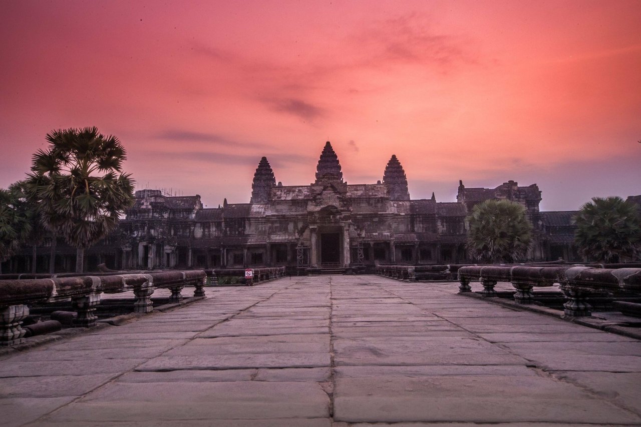 Sunrise at Angkor Wat temple, Cambodia
