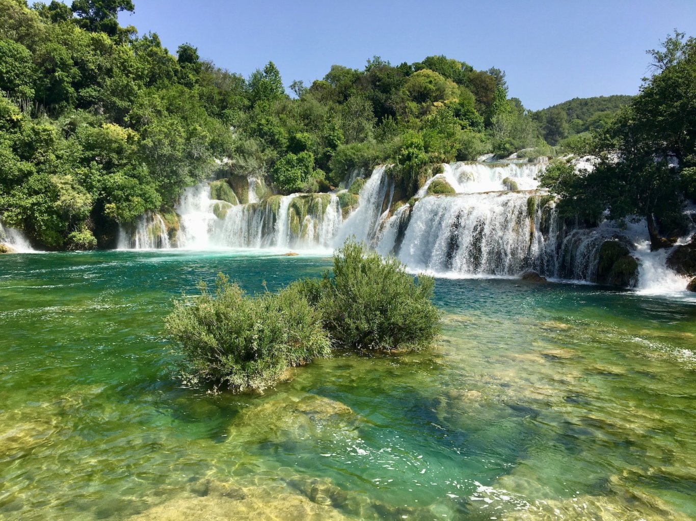 Krka National Park, Croatia waterfalls Krka National Park in Croatia waterfalls showing bright turquoise water and amazing greenery