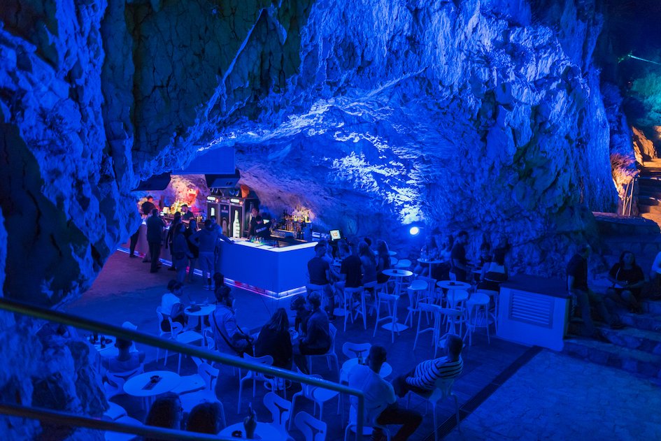 The bar at the cave disco in Makarska, Croatia 