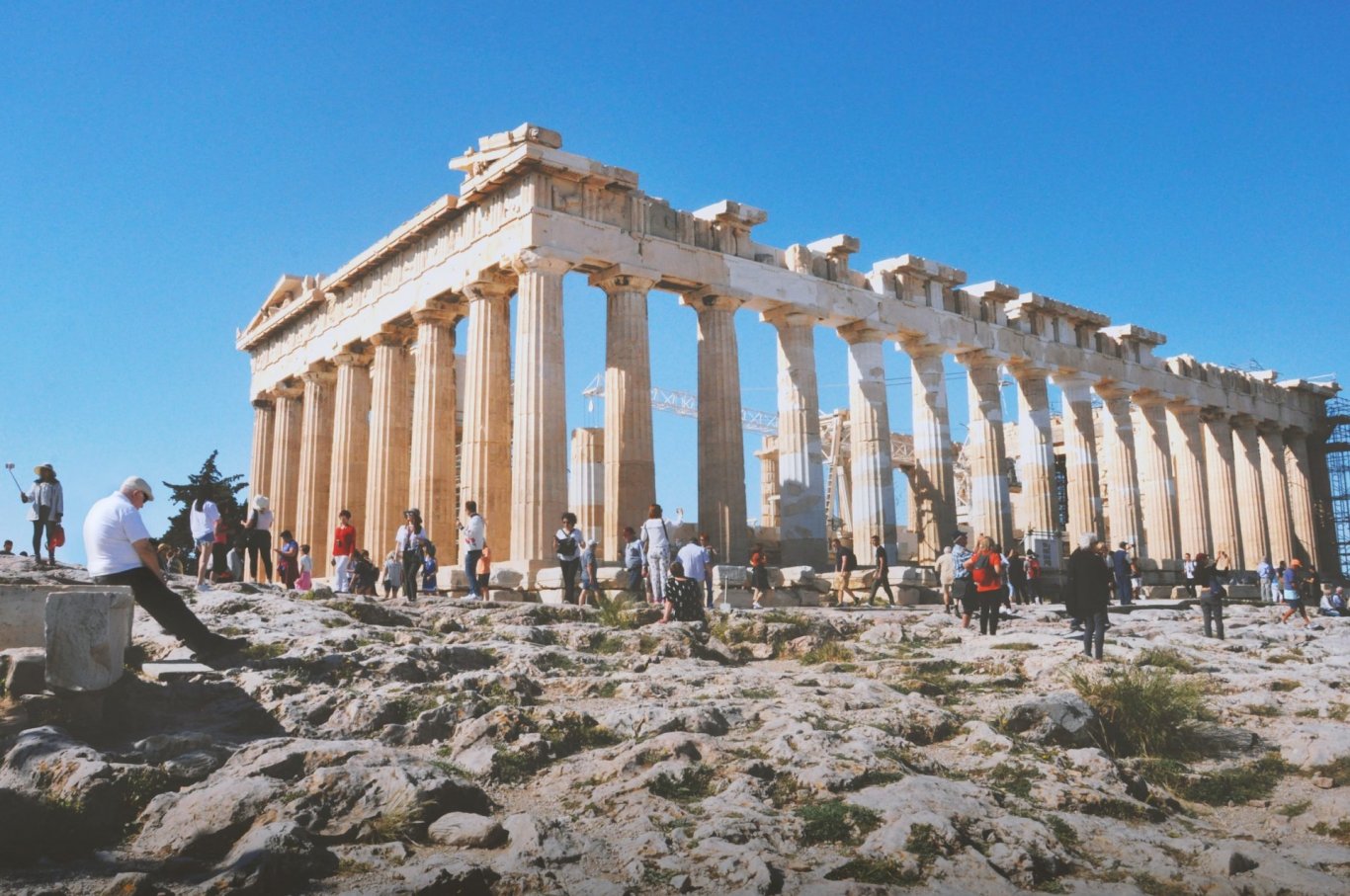 The famous ruins in the city of Athens, Greece