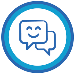 small icon of chat box with Smiling face