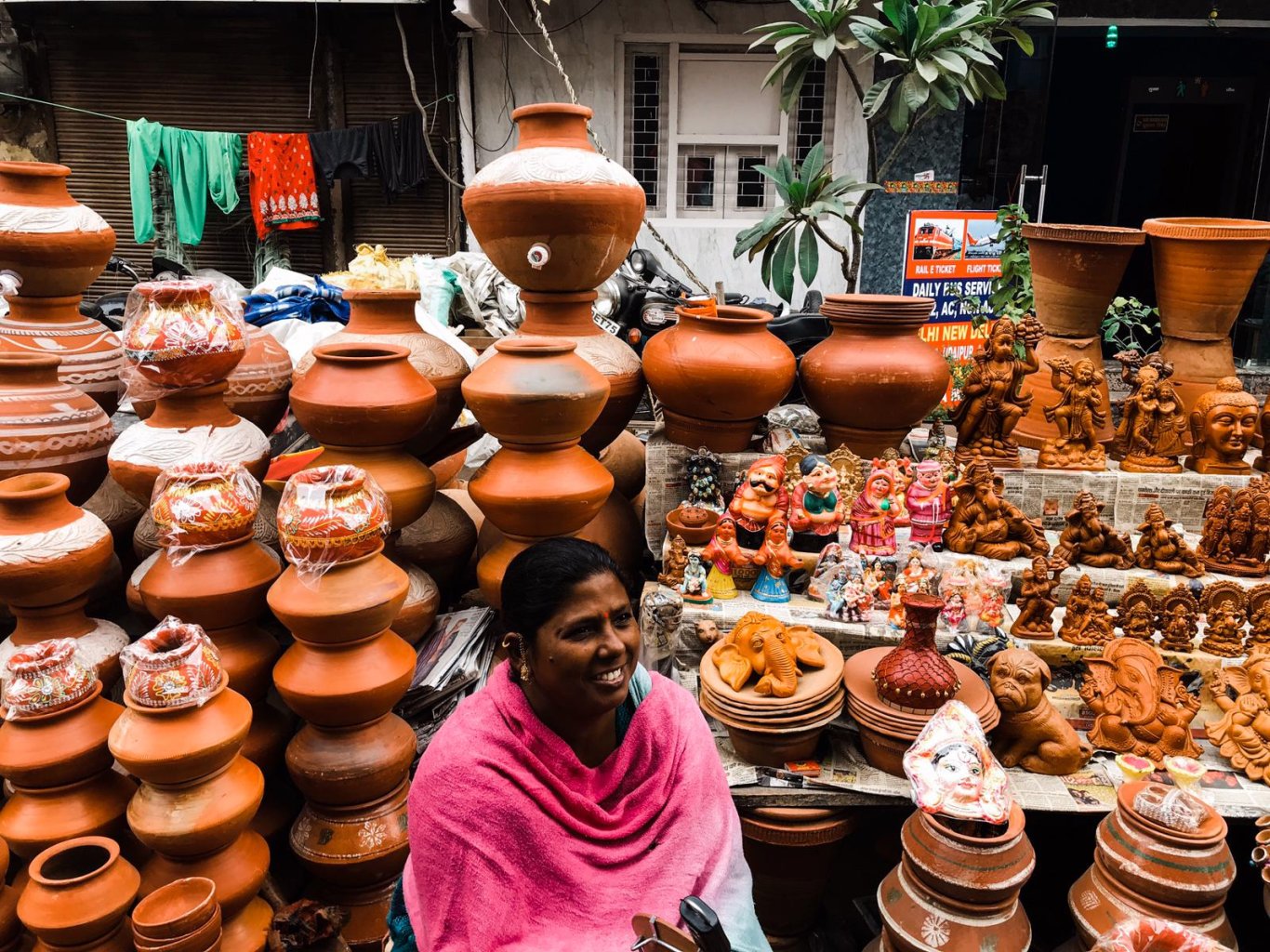 Lady in Market in Dehli, India