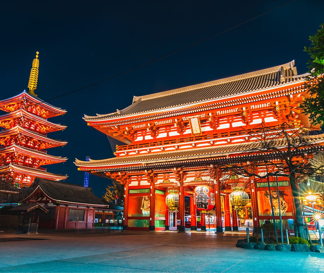 Day 2 - Tokyo Japan - temple night 