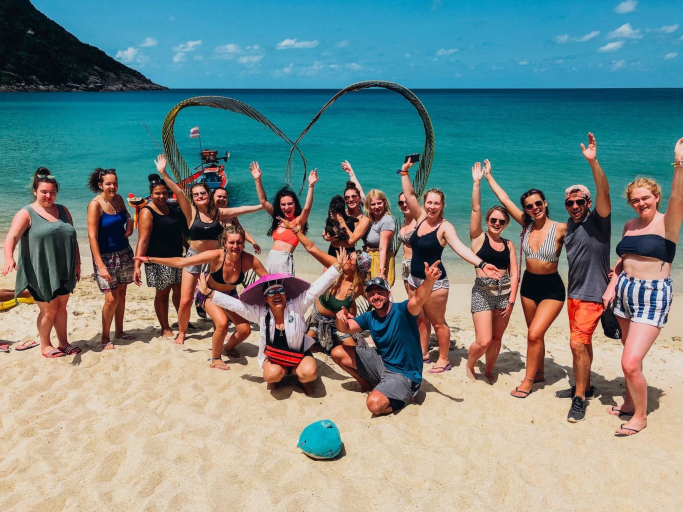Group photo at bottle beach, Thailand