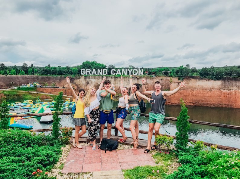 A group photo at the grand canyon in Chiang Mai Thailand 