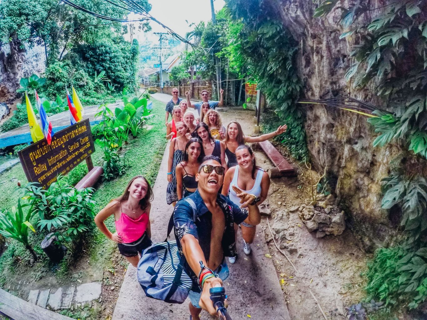 A group selfie at Railay beach before going kayaking in Krabi Thailand